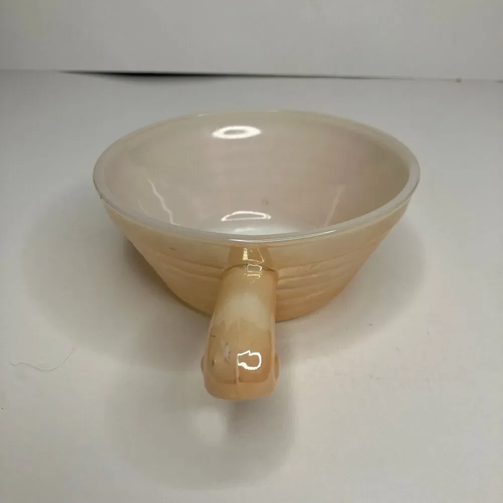 Vintage Fire King Soup Bowl with Handle Lusterware Oven Ware #18